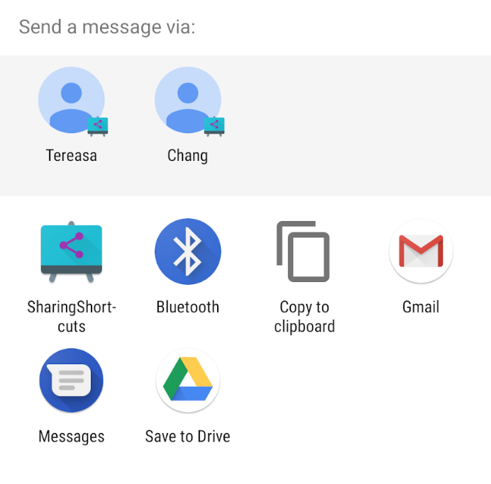 Sharing Shortcuts Android Q