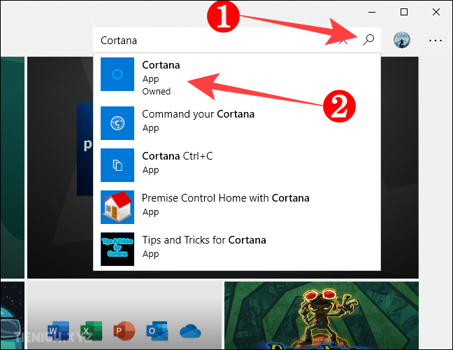 tim kiem Cortana trong Microsoft Store