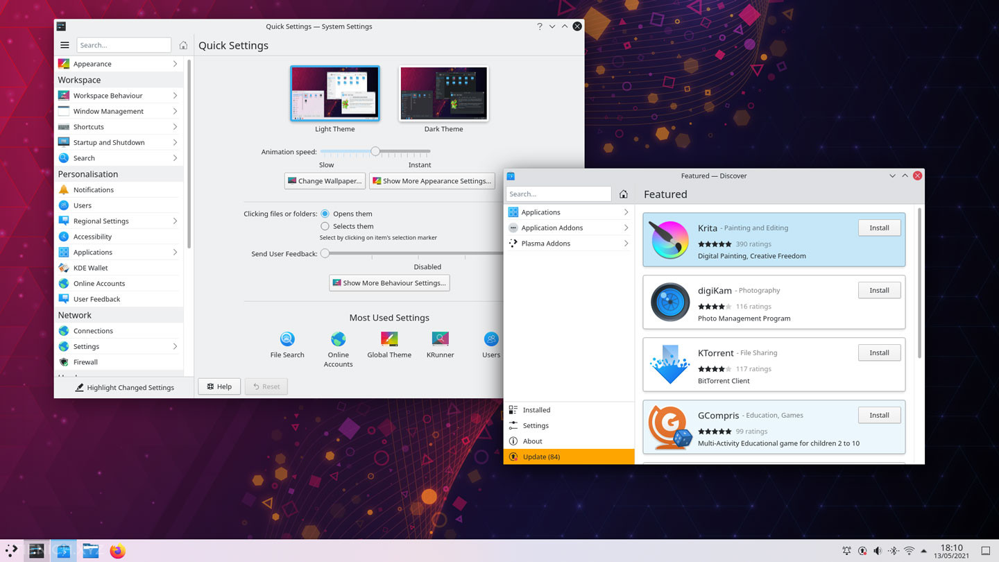 Ảnh chụp màn hình KDE Plasma 5.22