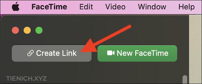 click the create link button in facetime on mac