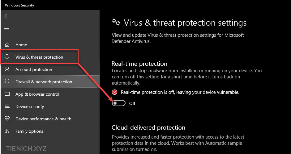 Realtime Protection trong Windows defender