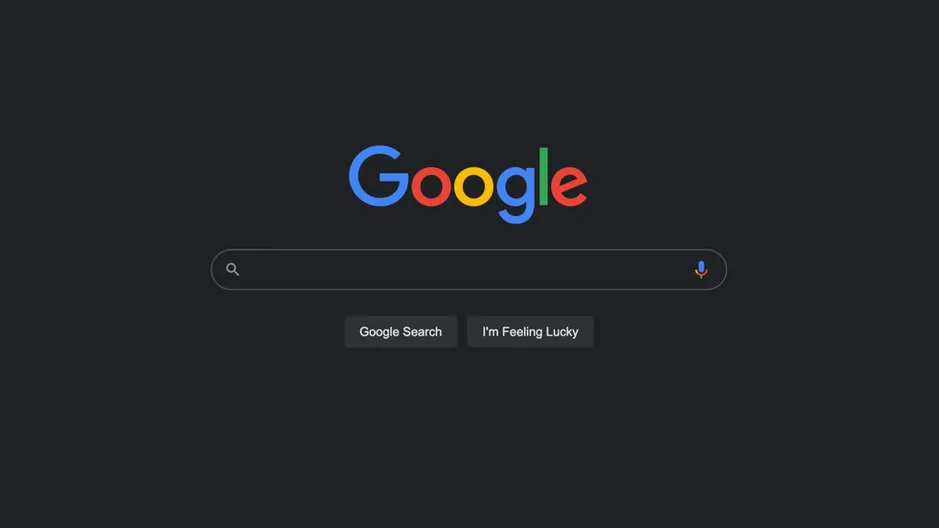 dark mode trên google search